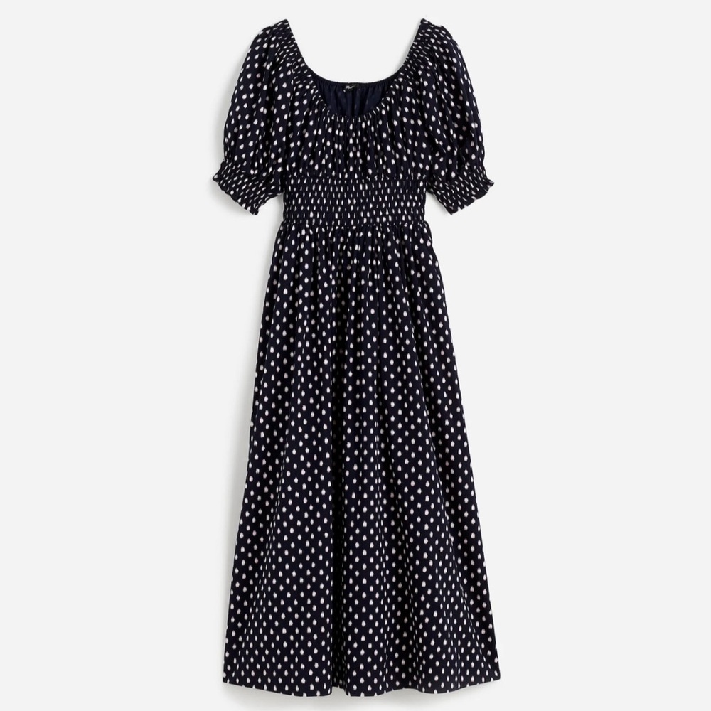 Smocked-Waist Midi Dress in Shibori Dot
Print color Shibori Dot With Pink size 8 - Picture 6 of 6